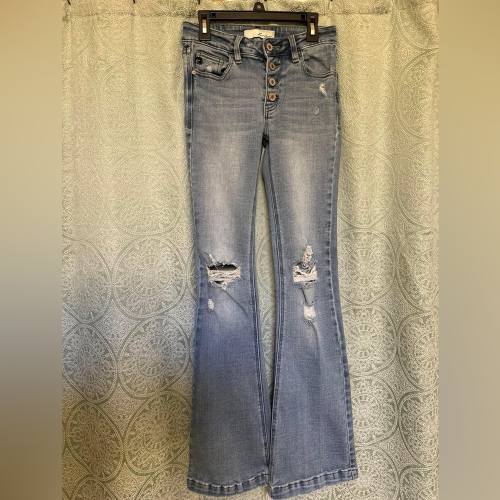 Kancan Distressed Flare Jeans